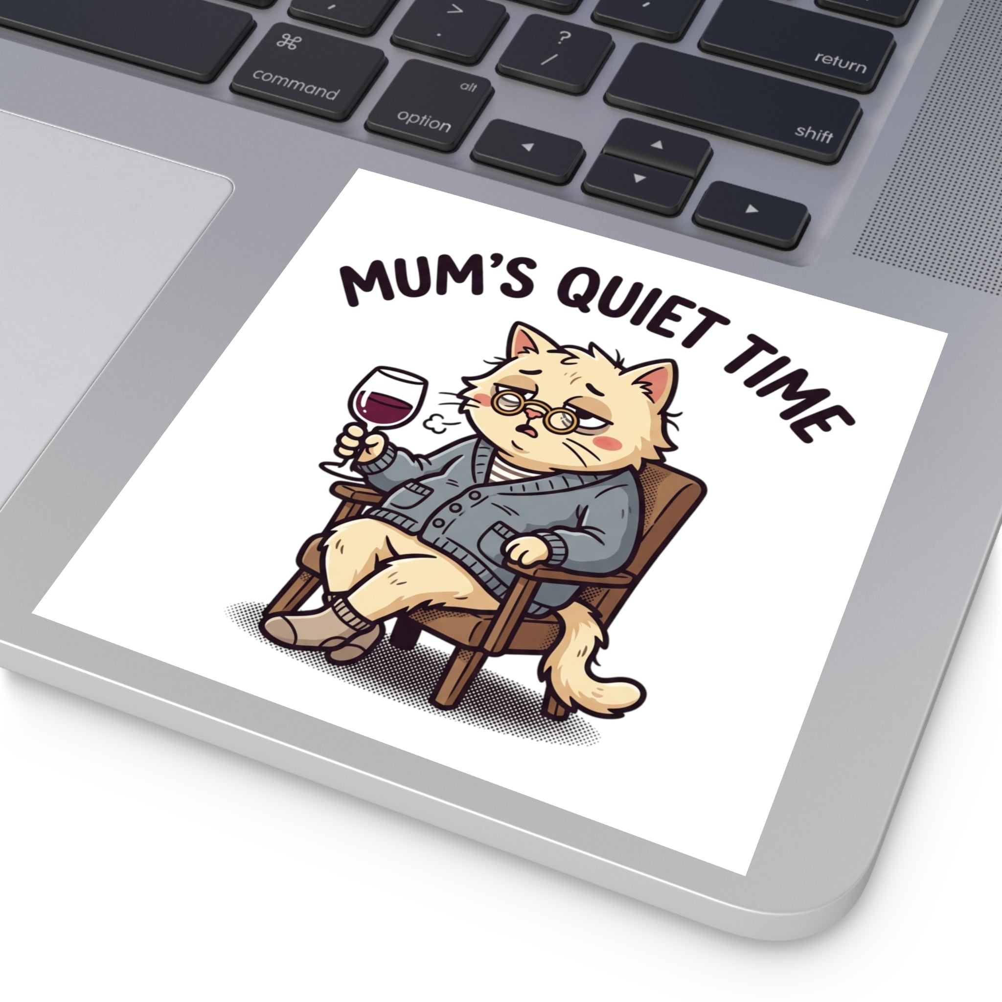 This Is Fine Chicken Square Sticker — Funny Mama Hen & Chicks Outdoor/Indoor Sticker