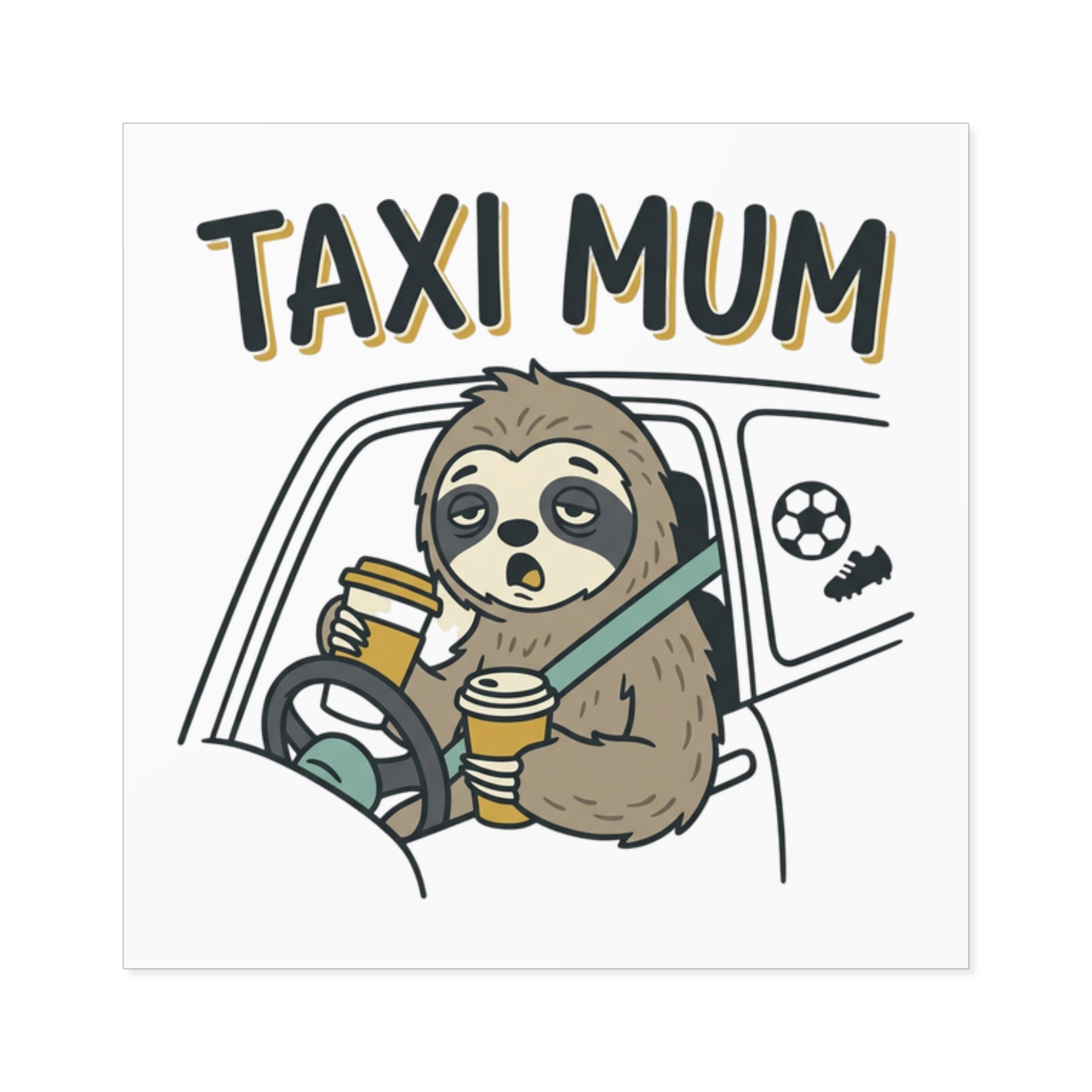 This Is Fine Chicken Square Sticker — Funny Mama Hen & Chicks Outdoor/Indoor Sticker