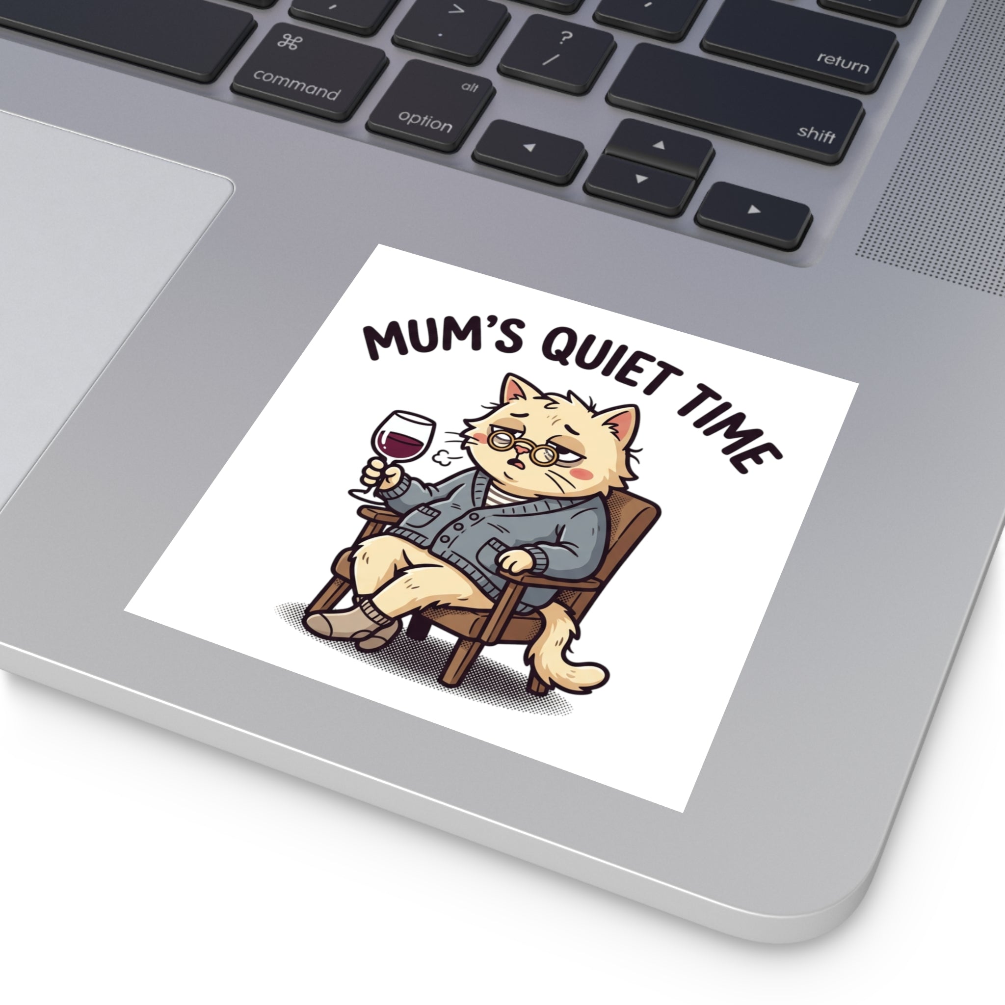 This Is Fine Chicken Square Sticker — Funny Mama Hen & Chicks Outdoor/Indoor Sticker