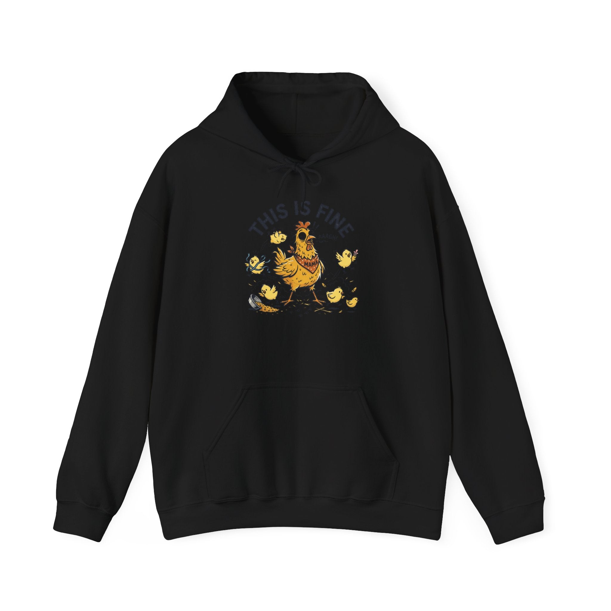 This Is Fine Hoodie — Funny Chicken in Chaos Graphic Pullover