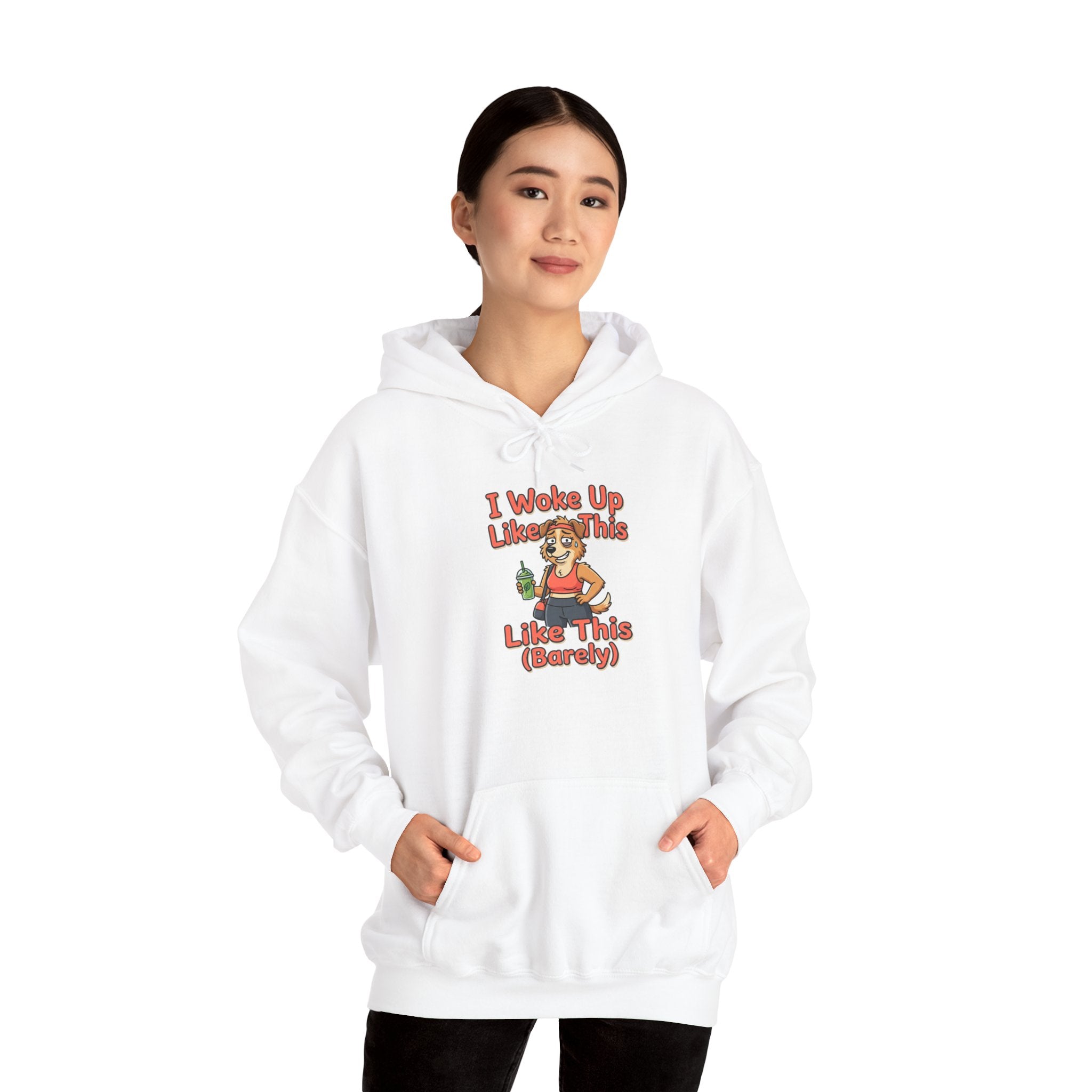 I Woke Up Like This (Barely) Hoodie — Funny Lazy Morning Graphic Sweatshirt