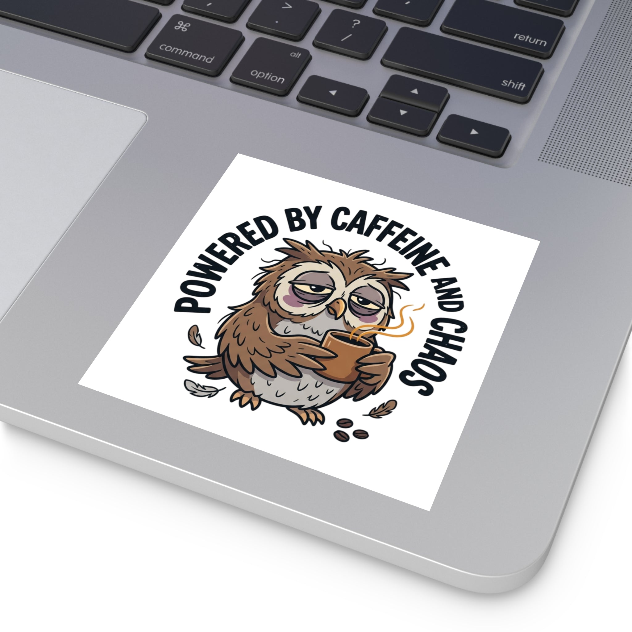 After Bedtime Hours Square Sticker — Funny Raccoon Wine Night Indoor/Outdoor Sticker