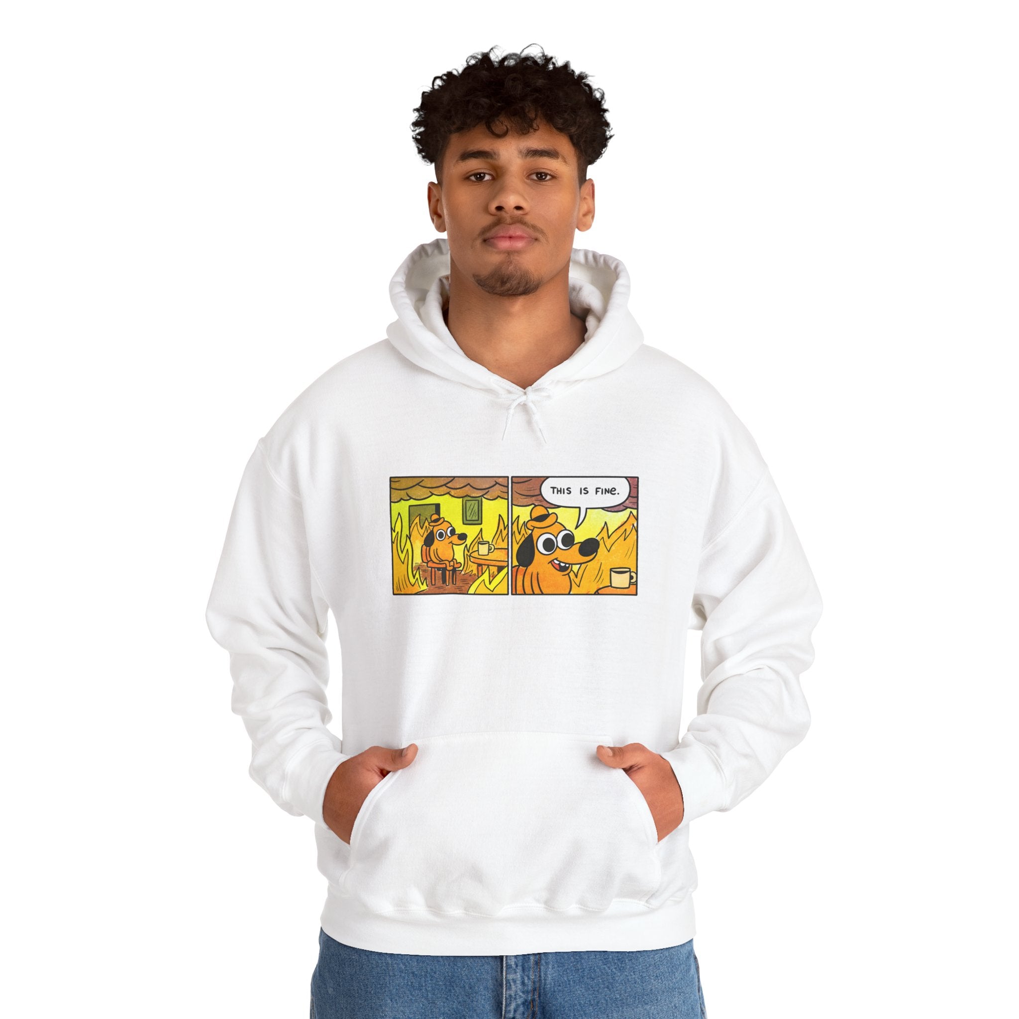 This Is Fine — Classic Fire Meme Hoodie