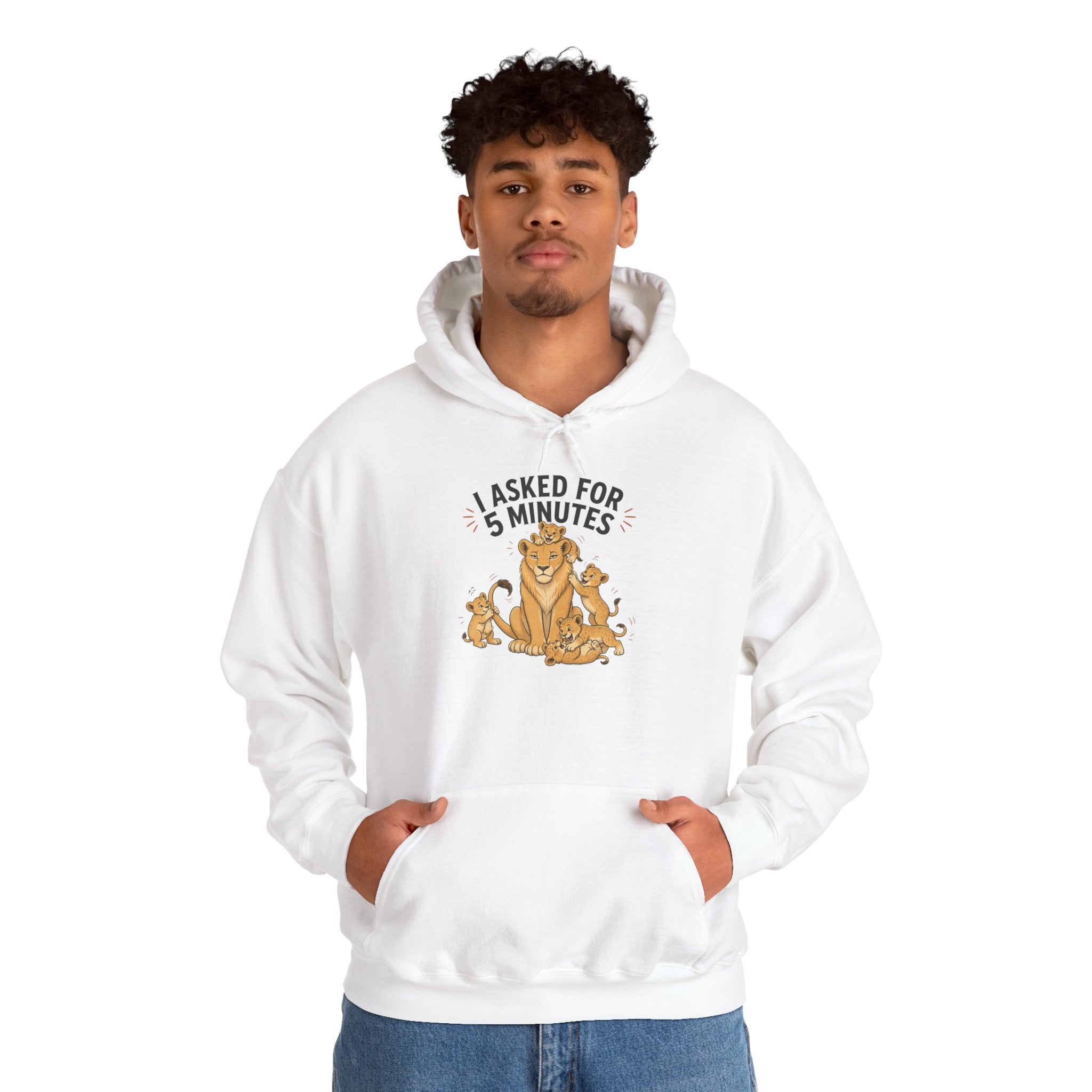 Hoodie — "I Asked for 5 Minutes" Funny Lioness Graphic Hoodie