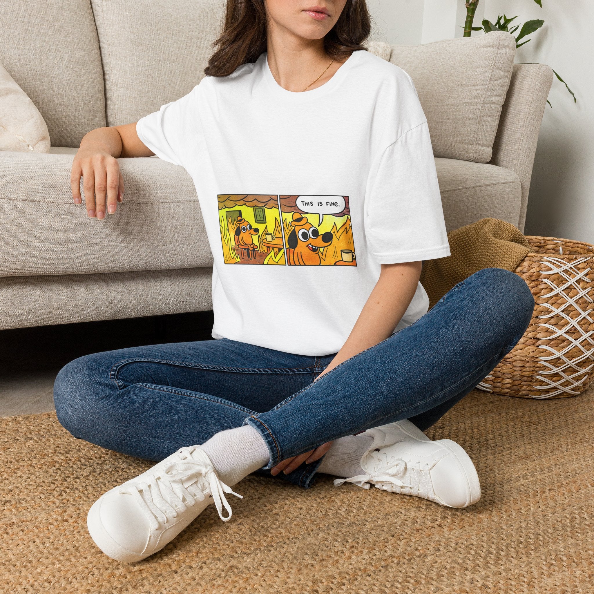 This Is Fine — Classic Fire Meme T-Shirt