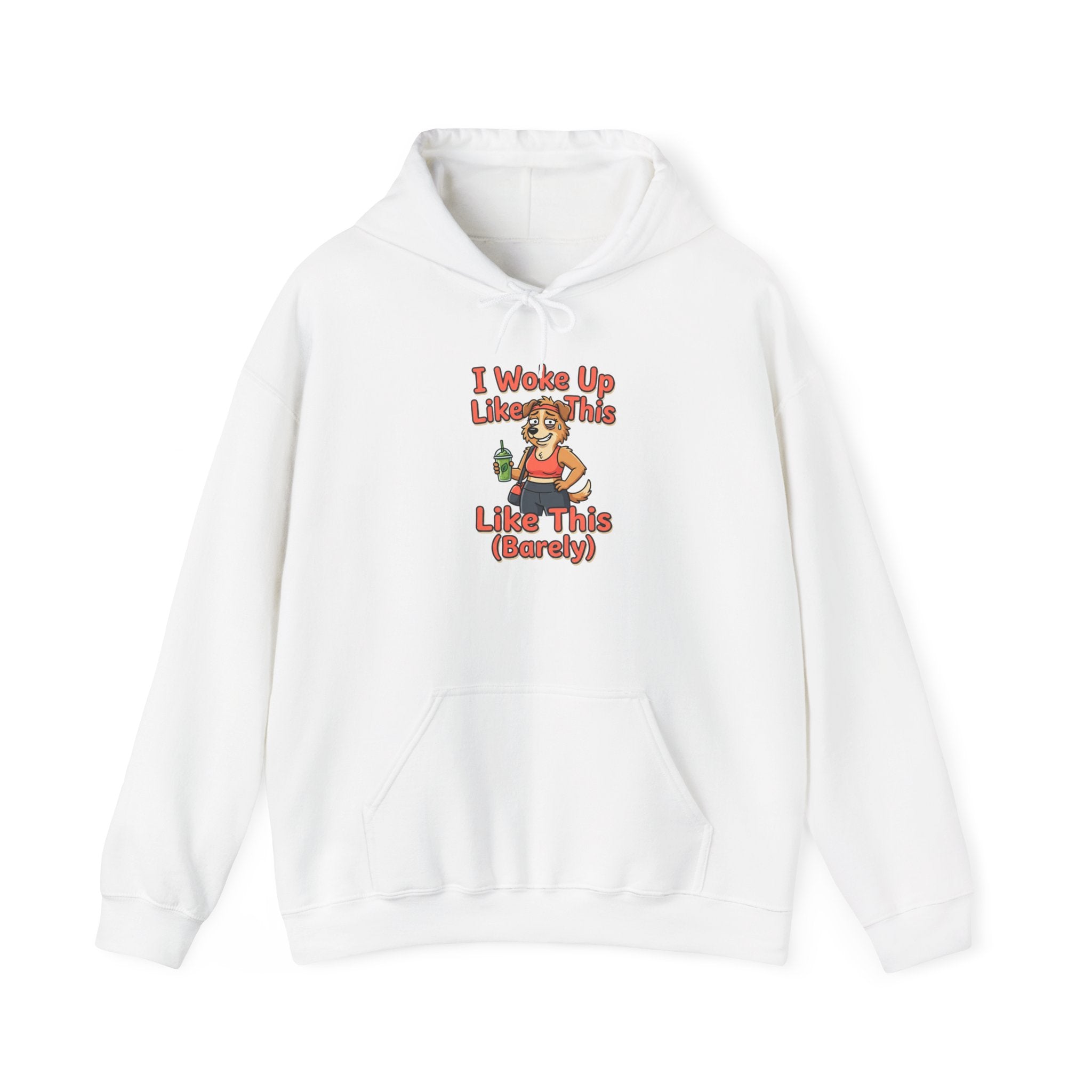 I Woke Up Like This (Barely) Hoodie — Funny Lazy Morning Graphic Sweatshirt
