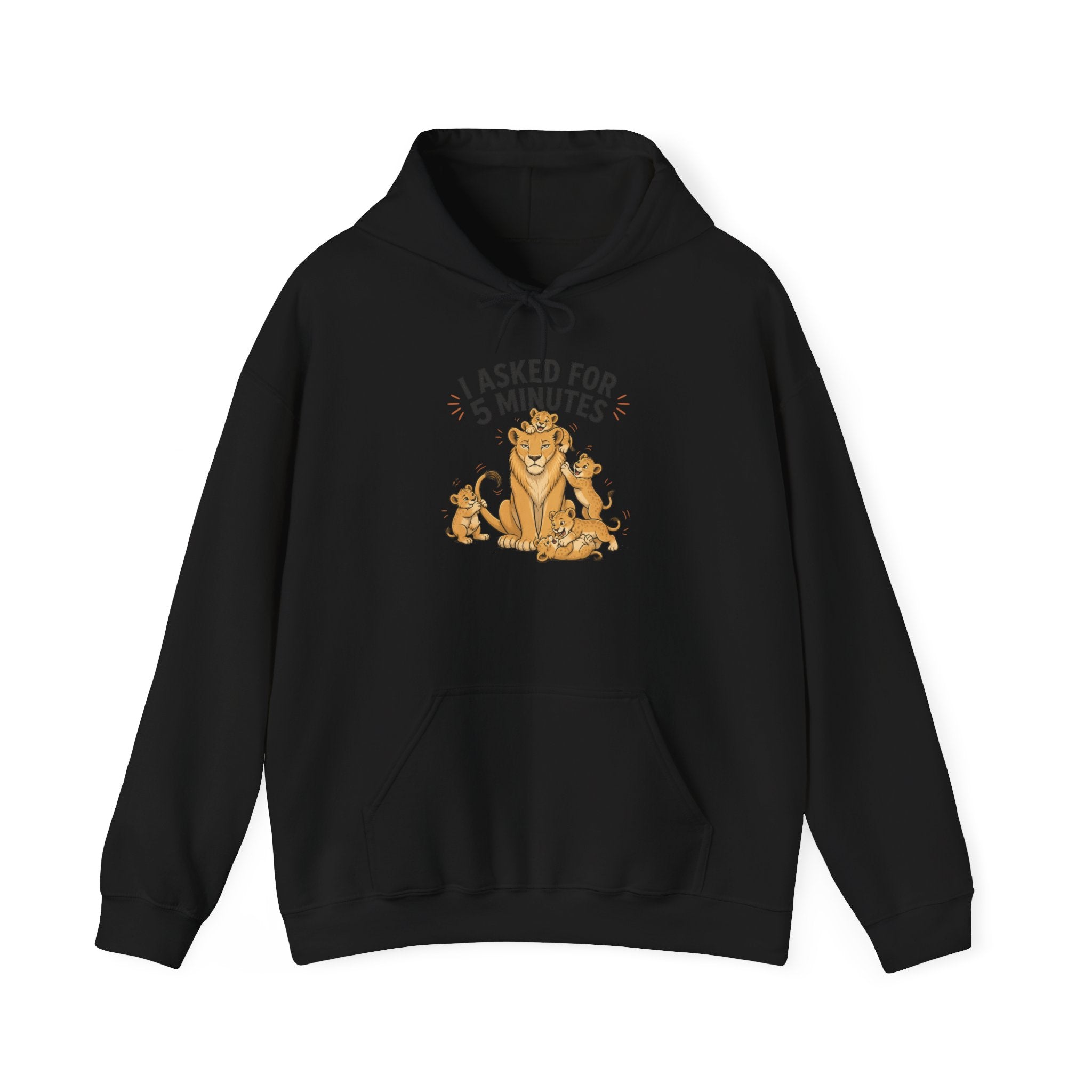 Hoodie — "I Asked for 5 Minutes" Funny Lioness Graphic Hoodie