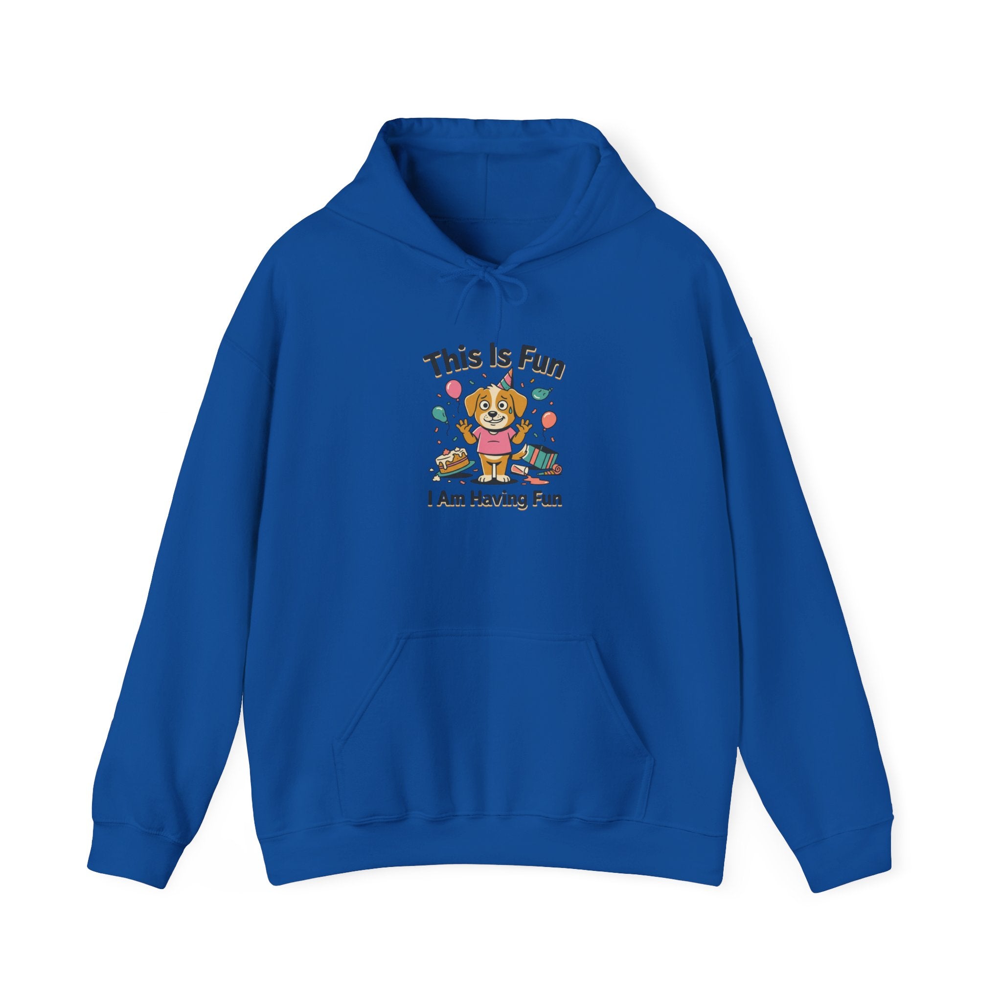 Fun Hoodie — Cute Party Dog ("I Am Having Fun")