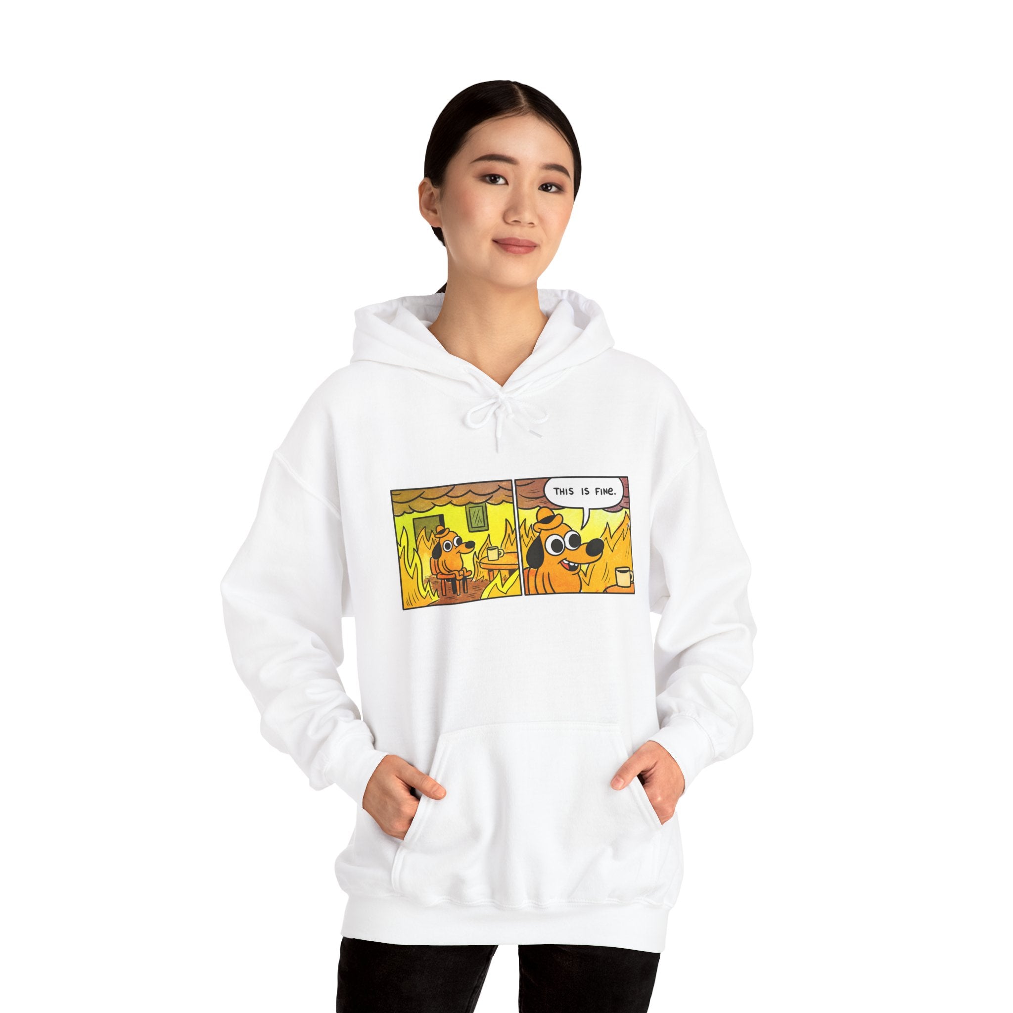 This Is Fine — Classic Fire Meme Hoodie