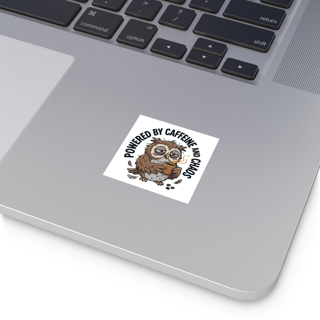 After Bedtime Hours Square Sticker — Funny Raccoon Wine Night Indoor/Outdoor Sticker