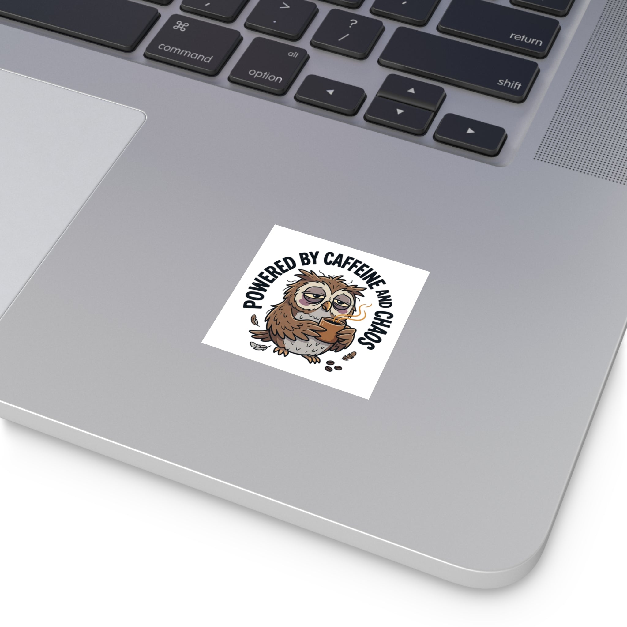 After Bedtime Hours Square Sticker — Funny Raccoon Wine Night Indoor/Outdoor Sticker
