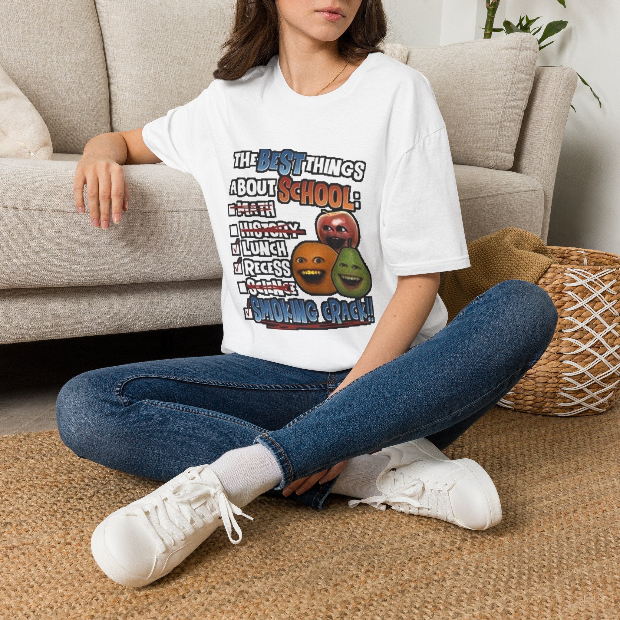 Best Things About School — Smoking Crack Meme T-Shirt