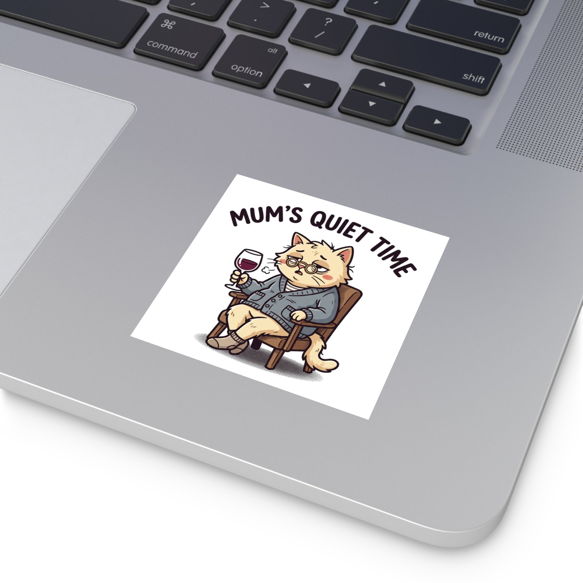 This Is Fine Chicken Square Sticker — Funny Mama Hen & Chicks Outdoor/Indoor Sticker