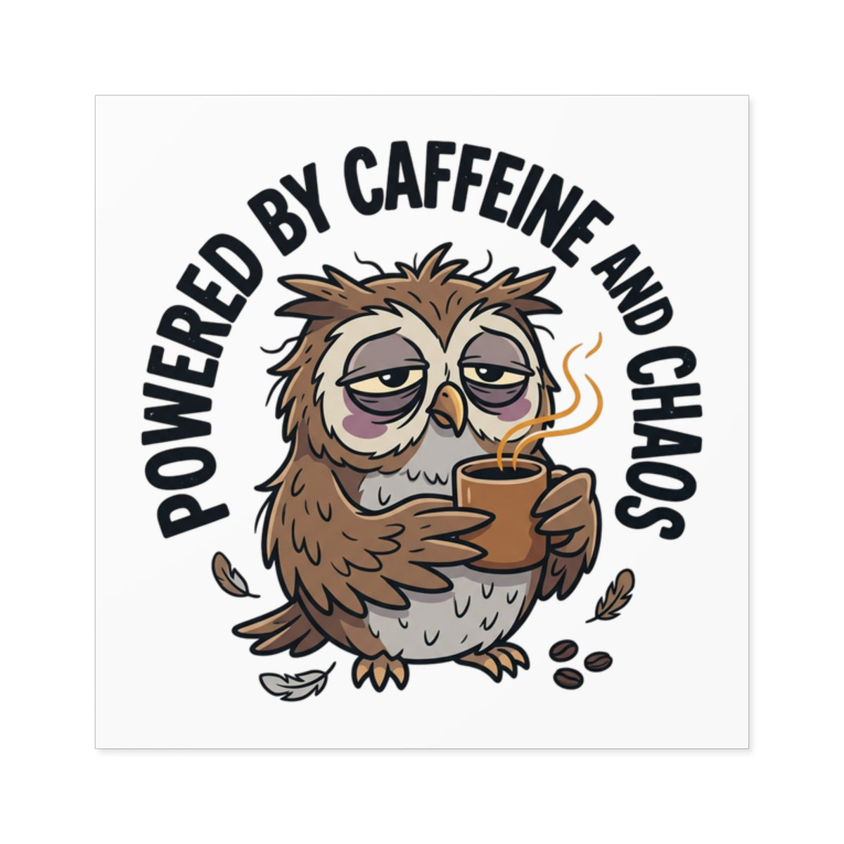 After Bedtime Hours Square Sticker — Funny Raccoon Wine Night Indoor/Outdoor Sticker