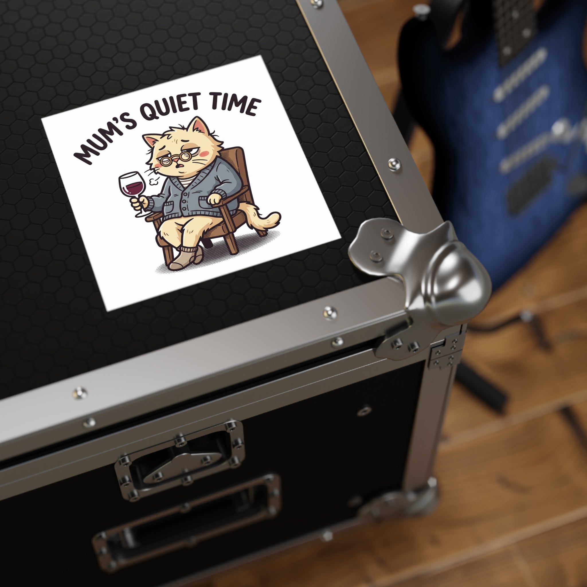 This Is Fine Chicken Square Sticker — Funny Mama Hen & Chicks Outdoor/Indoor Sticker