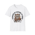 T‑Shirt — "Powered by Caffeine and Chaos" Cute Sleepy Owl Graphic Tee