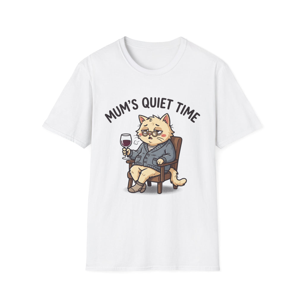 T‑Shirt — "Mum's Quiet Time" Cat Wine Graphic Tee
