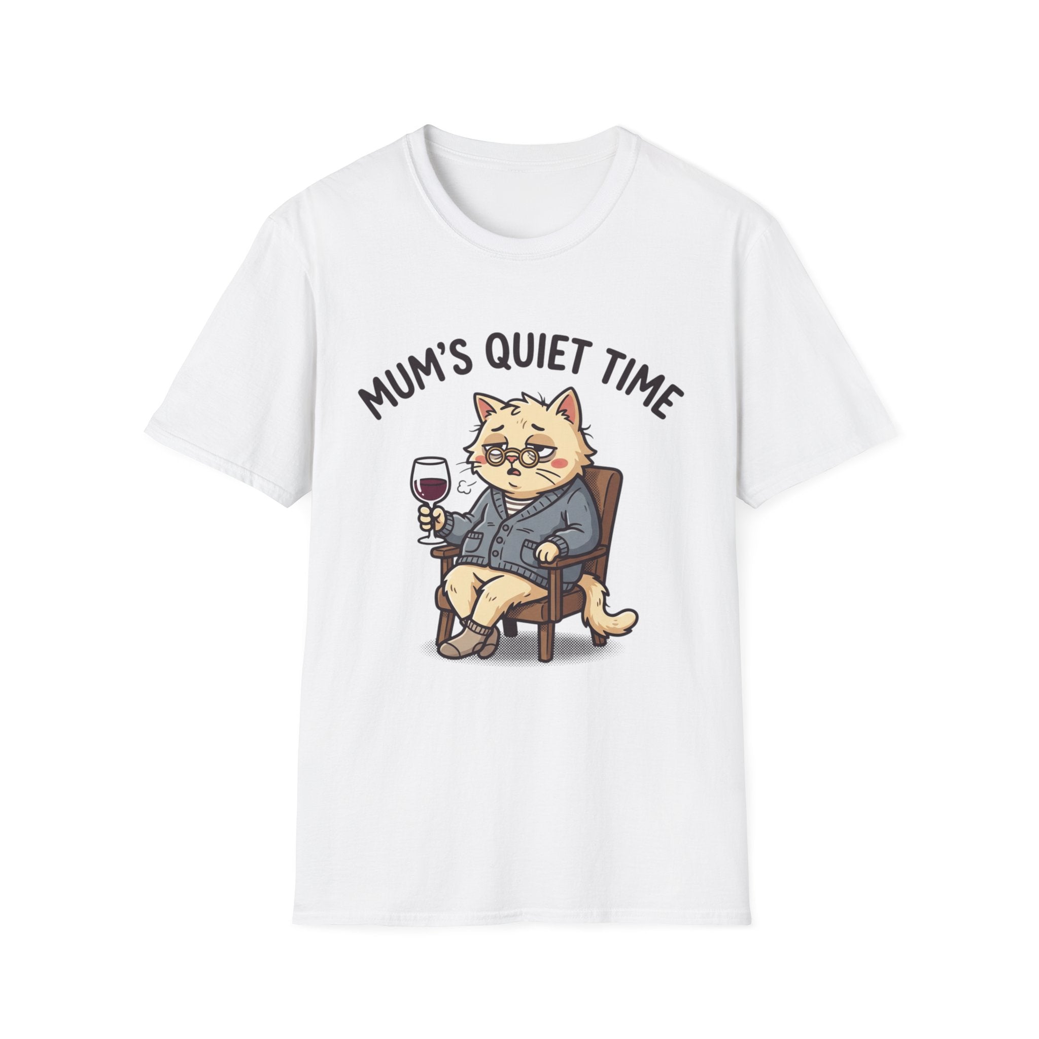 T‑Shirt — "Mum's Quiet Time" Cat Wine Graphic Tee