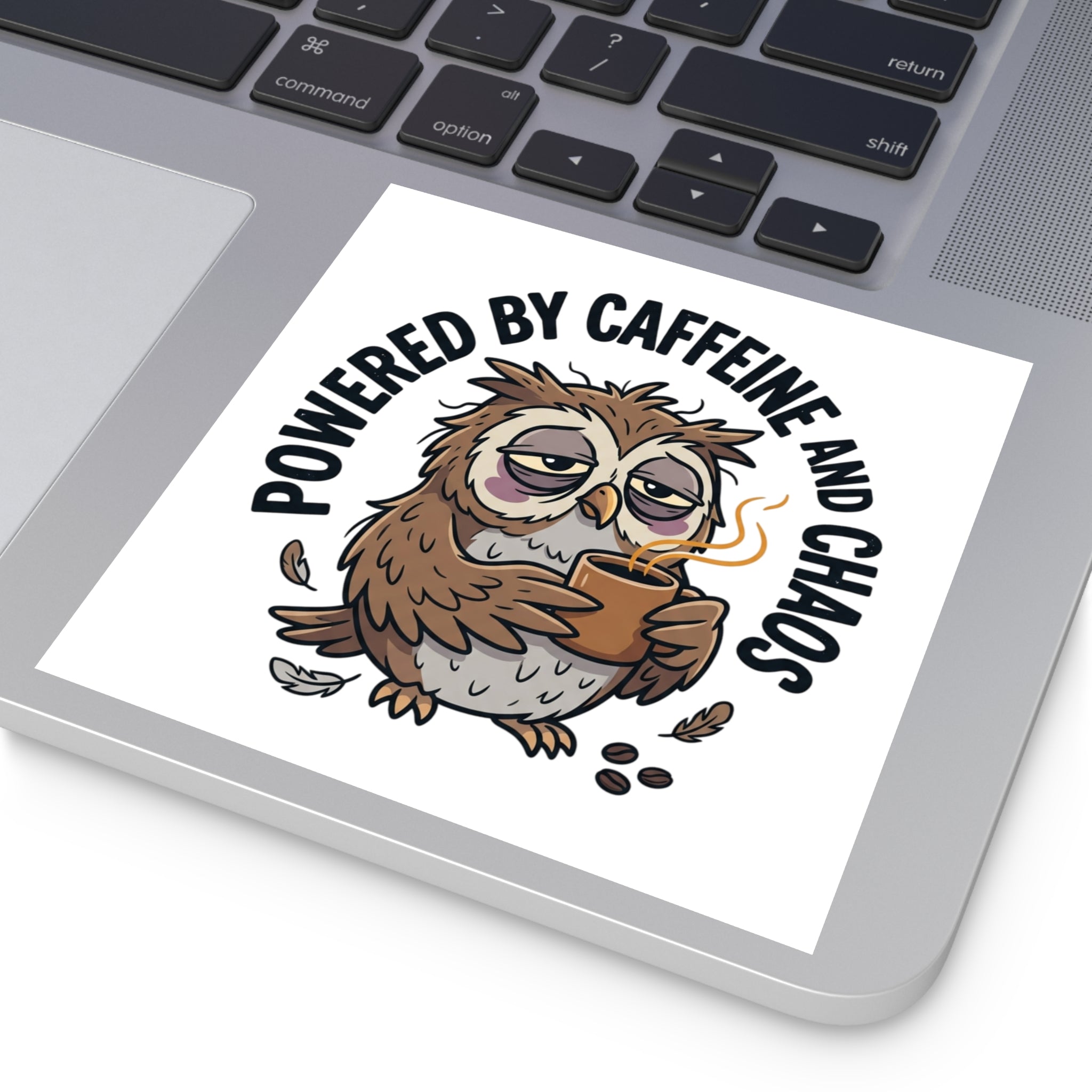 After Bedtime Hours Square Sticker — Funny Raccoon Wine Night Indoor/Outdoor Sticker