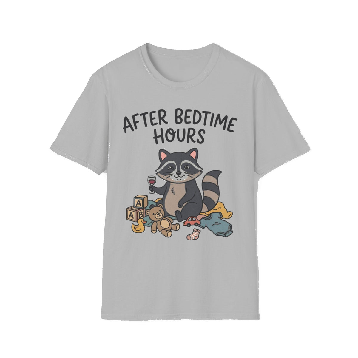After Bedtime Hours Raccoon Tee - Sport Grey mockup