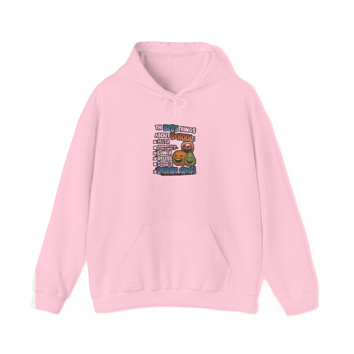 Best Things About School — Smoking Crack Meme Hoodie - Light Pink mockup