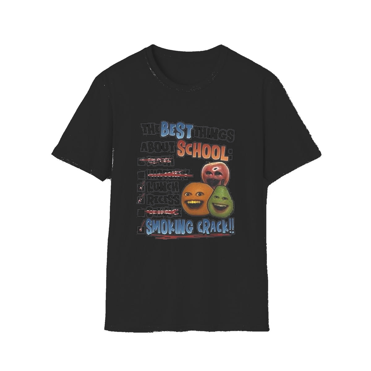 Best Things About School — Smoking Crack Meme T-Shirt - Black mockup