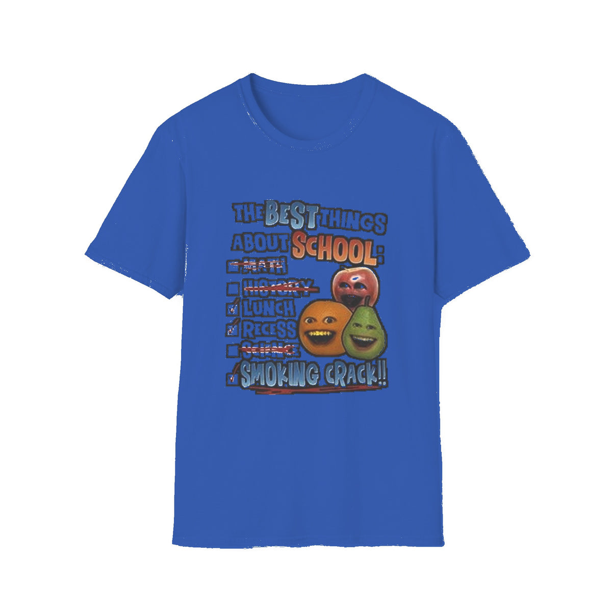 Best Things About School — Smoking Crack Meme T-Shirt - Royal mockup