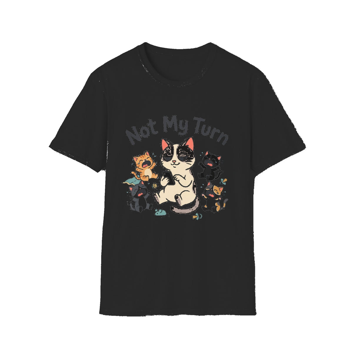 T-Shirt — Funny Cat Mom Graphic Tee - Black mockup