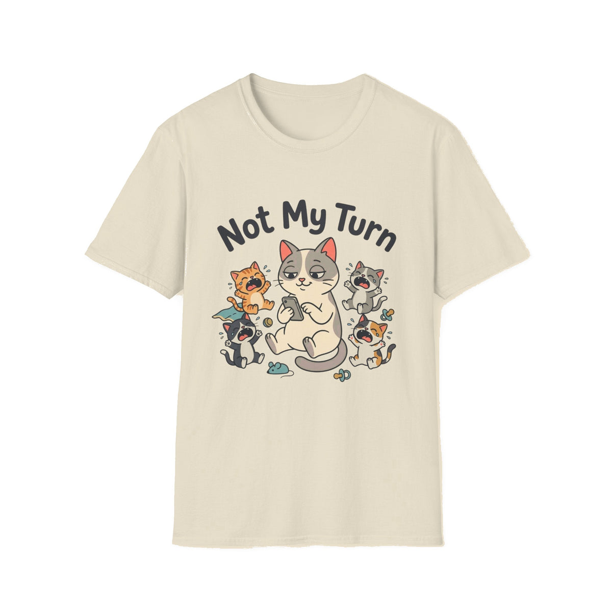 T-Shirt — Funny Cat Mom Graphic Tee - Natural mockup