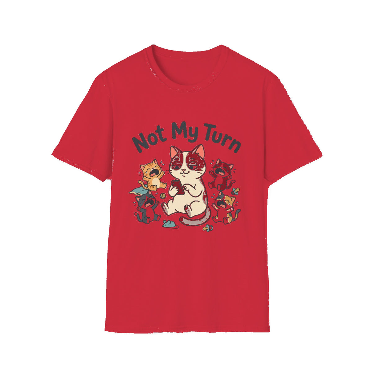 T-Shirt — Funny Cat Mom Graphic Tee - Red mockup