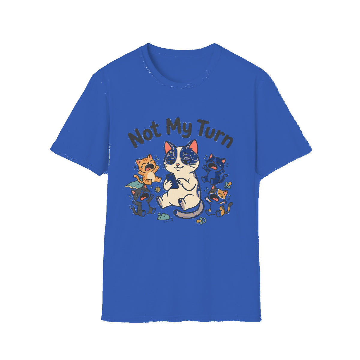 T-Shirt — Funny Cat Mom Graphic Tee - Royal mockup
