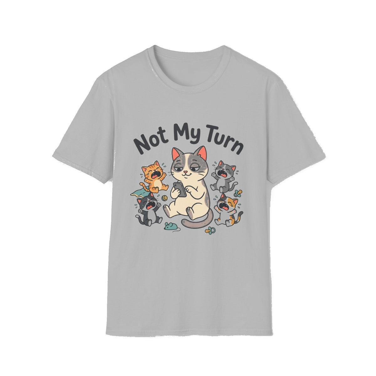 T-Shirt — Funny Cat Mom Graphic Tee - Sport Grey mockup