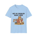 T‑Shirt — “Not My Problem Right Now” Relaxed Bear Graphic Tee - Light Blue mockup