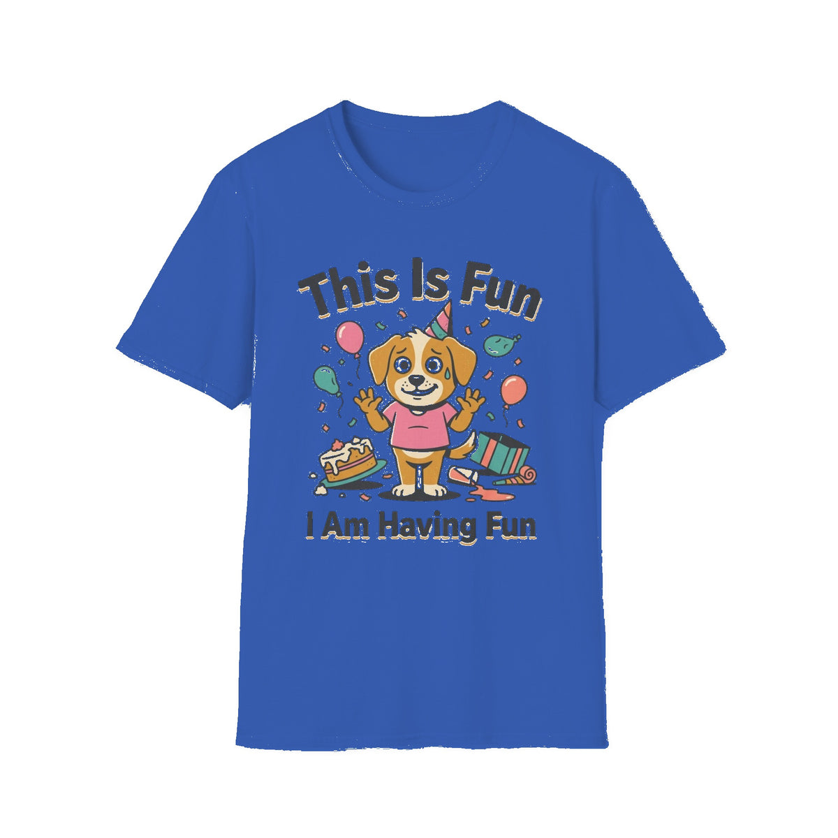This Is Fun Dog T‑Shirt — Cute Party Puppy - Royal mockup